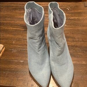 Dolce vita pointy toe slouched denim bootie